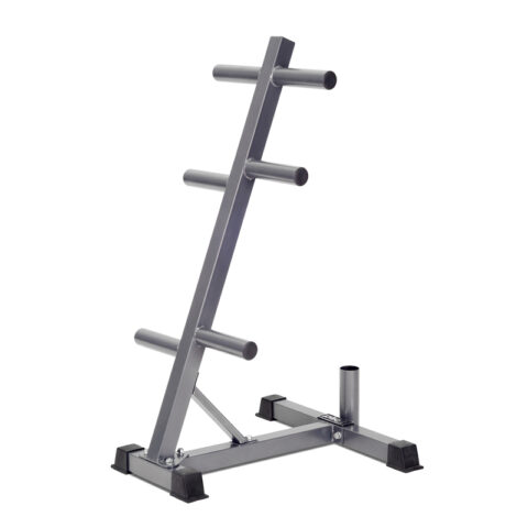 Store Olympic weight plates with ease using a heavy-duty plate tree. Space-saving, stable design for organized, efficient lifting. Perfect for home or commercial gyms