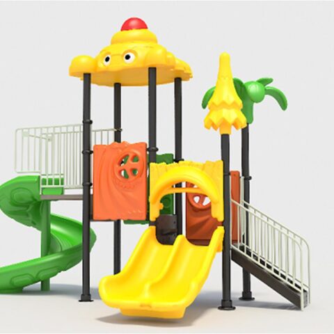 Safe and fun outdoor playground for kids with slides, swings, and climbing features. Durable, weather-resistant design ideal for backyards, schools, or parks