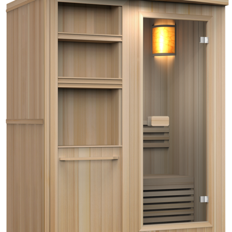 Relax and rejuvenate with a 2-user Steam Sauna—compact yet spacious enough for two, offering traditional steam therapy for stress relief, detox, and improved circulation. Perfect for home wellness