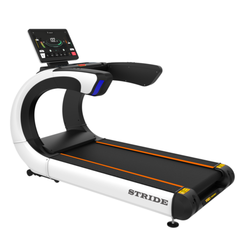 Powerful commercial treadmill with a high-definition LCD display. Offers multiple speed and incline settings for intense workouts, ideal for gyms, hotels, and fitness centers.