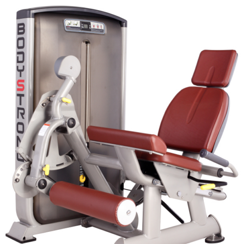 Leg extension machine designed to isolate and strengthen the quadriceps. Features adjustable settings, padded support, and smooth motion for safe, effective lower-body training