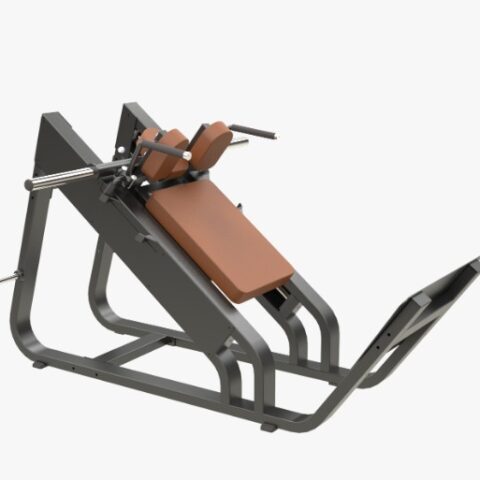 Target quads, glutes, and hamstrings with a commercial hack squat machine—engineered for heavy-duty performance, safety, and comfort in professional gym settings