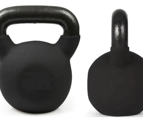 Durable vinyl kettlebell with vibrant color coating. Perfect for strength training and functional workouts, offering a comfortable grip and protection for floors and equipment