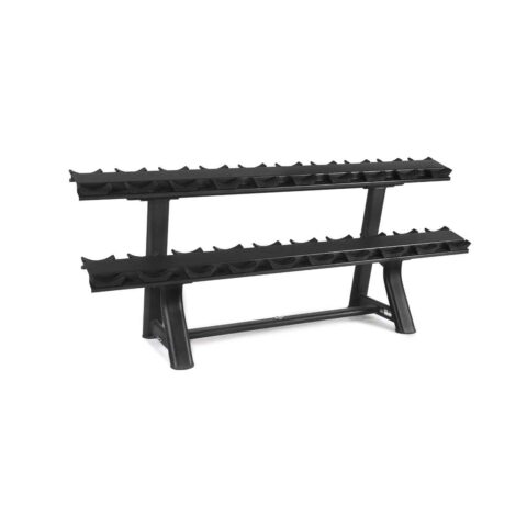 Durable dumbbell rack with multi-tier storage for organized, space-saving weight storage. Ideal for home or commercial gyms. Holds various dumbbell sizes securely