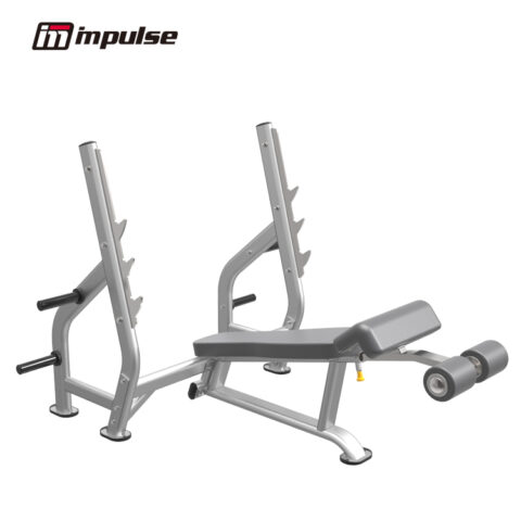 Decline bench press built for lower chest development. Features adjustable decline angles, padded support, and a sturdy frame for safe, effective strength training workouts.
