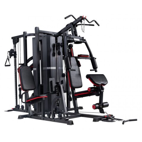Achieve full-body workouts with the Five Station Multi-Gym. This all-in-one strength training machine offers multiple stations for chest, legs, arms, and back—perfect for home gyms and commercial fitness centers