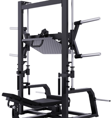 Vertical Leg Press machine with a sturdy frame and adjustable footplate, designed for lower body strength training. Featuring comfortable padding and ergonomic design, it allows users to target quadriceps, hamstrings, and glutes with a smooth, controlled leg press movement.