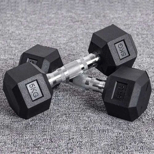 , Rubber Hex Dumbbells