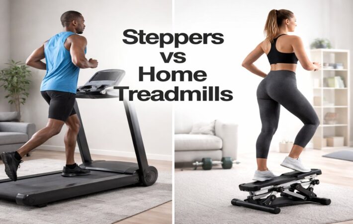 Steppers and home treadmills
