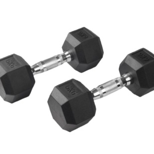 BT-006-W -45kg Rubber Hex Dumbbells/Weights
