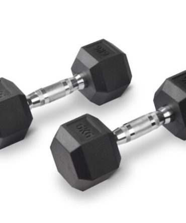 D2200.20 Rubber Hex Dumbbells/Weights 20kg (pair) (Pivot) Brand